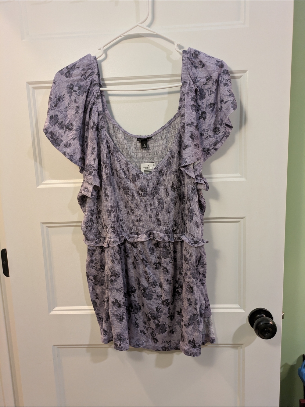 new with tags! torrid Lavender Floral Smocked Babydoll Top
